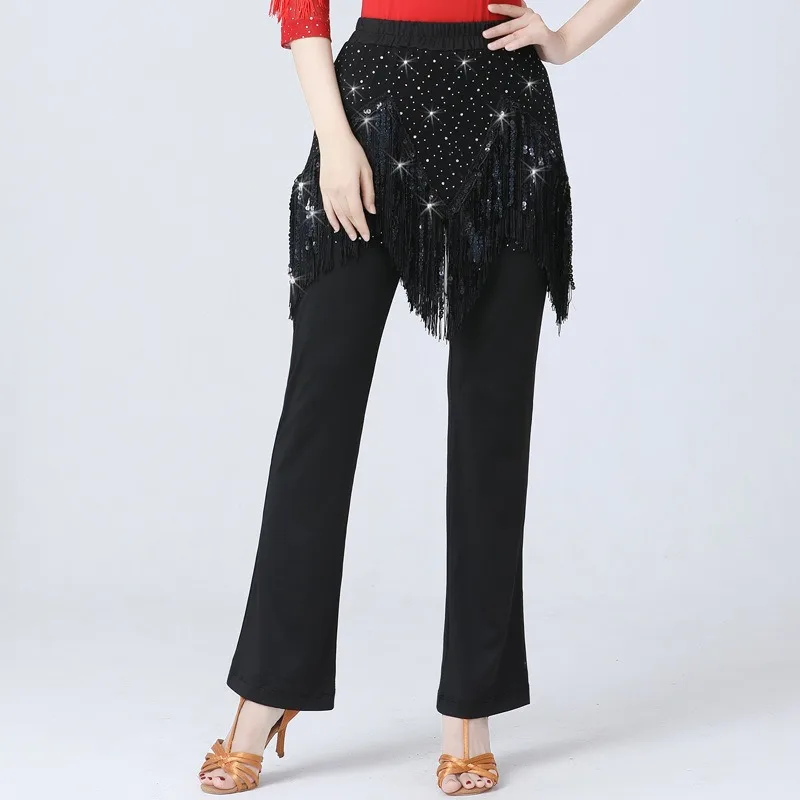 Personalizzato [Seta di latte] Pantaloni da ballo latino Costume da ballo moderno standard da donna Abito da ballo glitterato