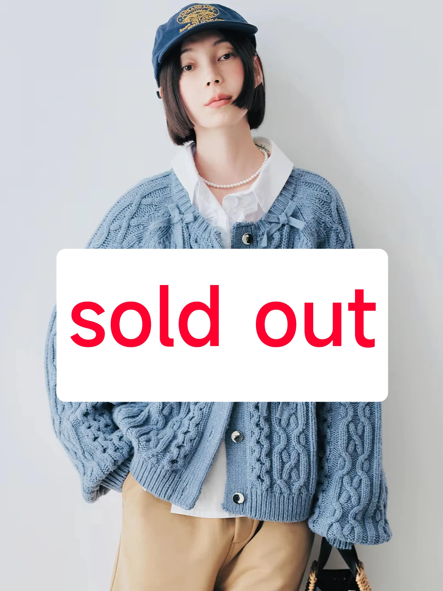 

Imakokoni 2024 осенний хлопковый шерстяной бант тяжелый дизайн жареный тесто скручивающийся винтажный кардиган свитер 244758