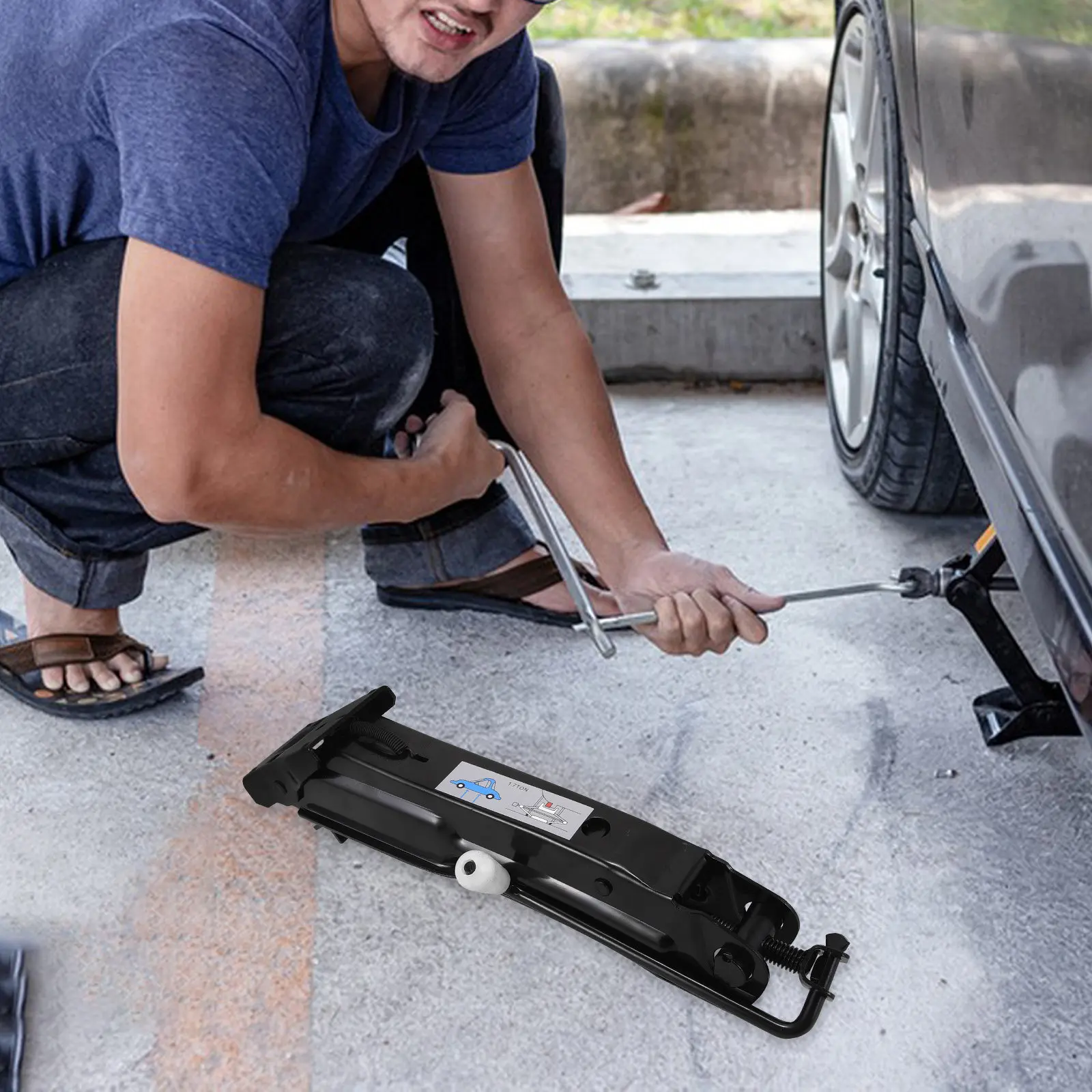 

Car Hand Crank Jack Z-Shaped Portable Lifting Jack 1.7t Heavy Duty Steel Leveling Stabilizer for Suv Rv Trailer Tire Repair Auto