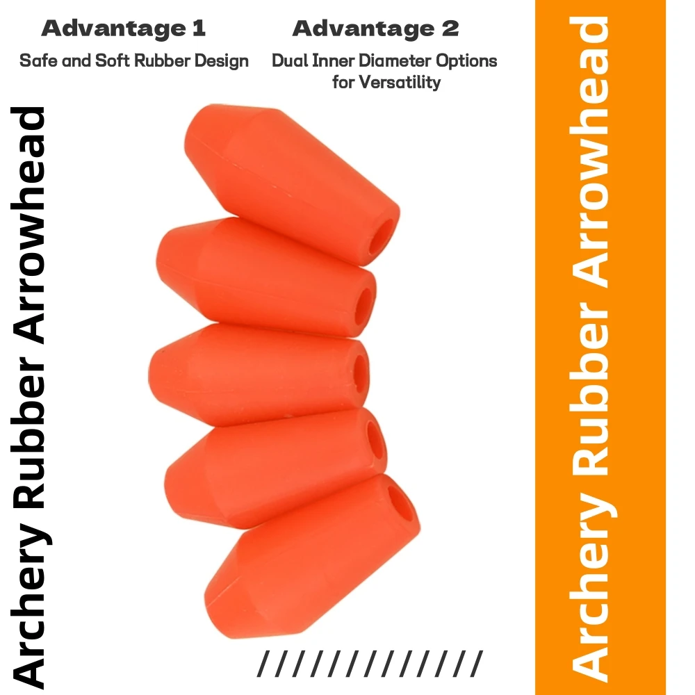 

6/12pcs Rubber Arrowheads Archery Practice Shooting Broadhead Fit OD 6/8mm Arrow Shaft Blunt Points