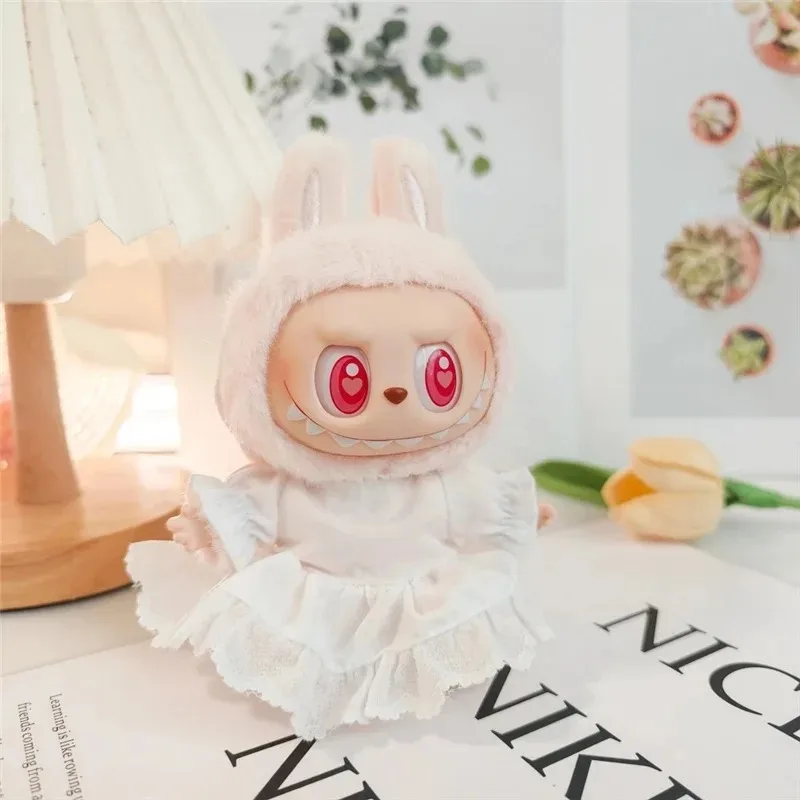 15 17cm For Labubu Doll Kawaii Cardcaptor Sakura Style Pink Skirt Outfit Clothes Princess Dress Shoes Set Clothing Accessories