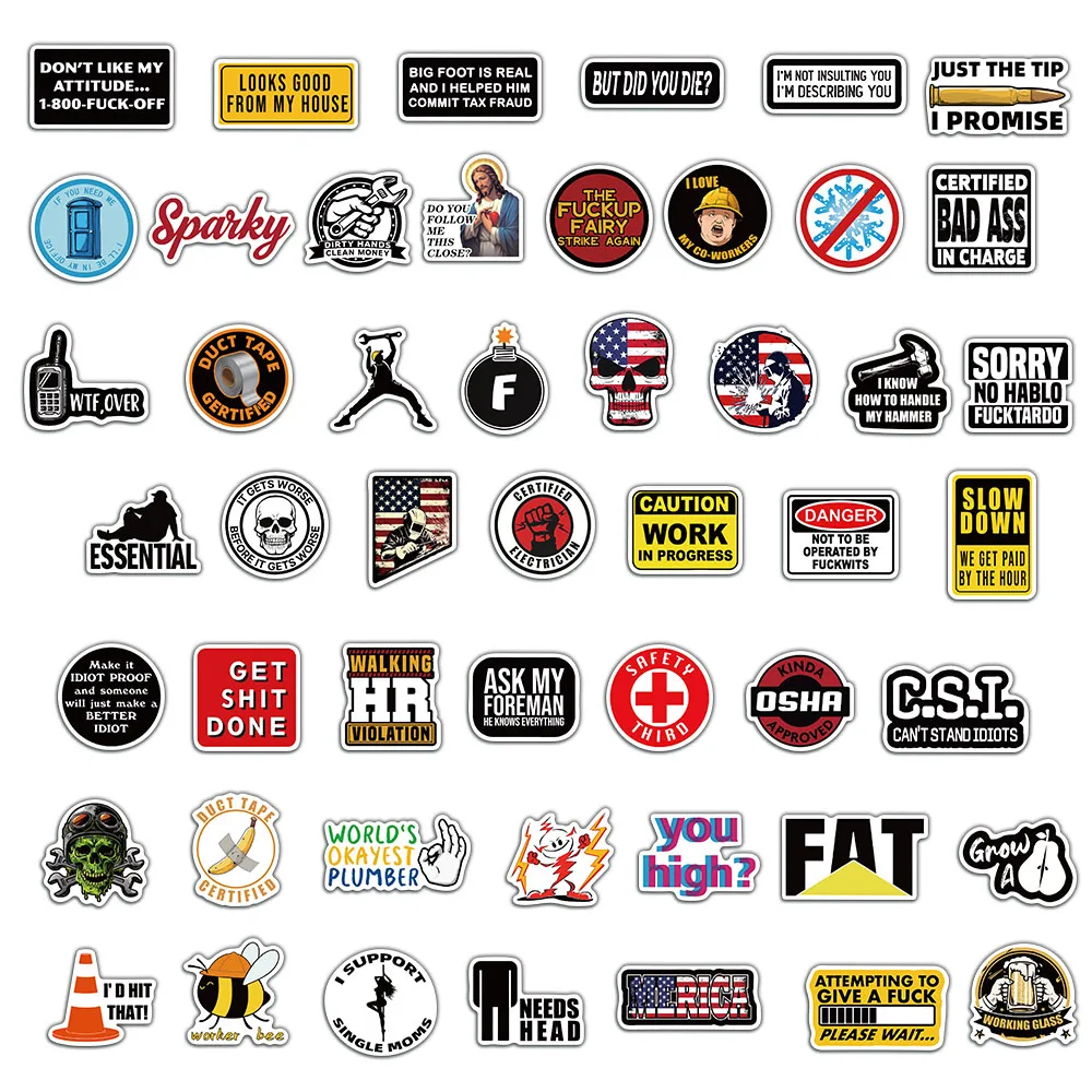 50PCS Safety Helmet Sticker Notebook Harajuku Y2K Fashion Creative Laptop Aesthetic Skateboard Landscape Phone Graffiti Stickers