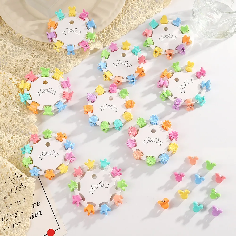 

50pcs Colorful Cute Shaped Children Bangs Broken Hair Baby Braided Hair Clip Cute Playful Rabbit Butterfly Star Shaped Mini Clip