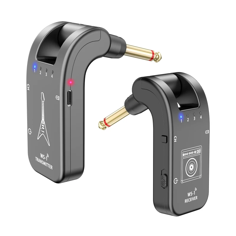 

2.4GHZ Wireless Guitar System Built-in Rechargeable Battery Transmitter Receiver High Frequency for Electric Guitar Bass