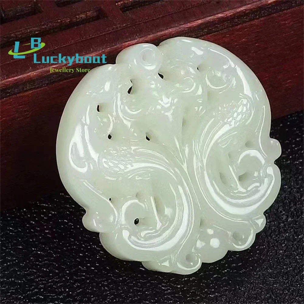 

Синьцзян Хэтянь Белый нефритовый кулон Феникс Юфэй