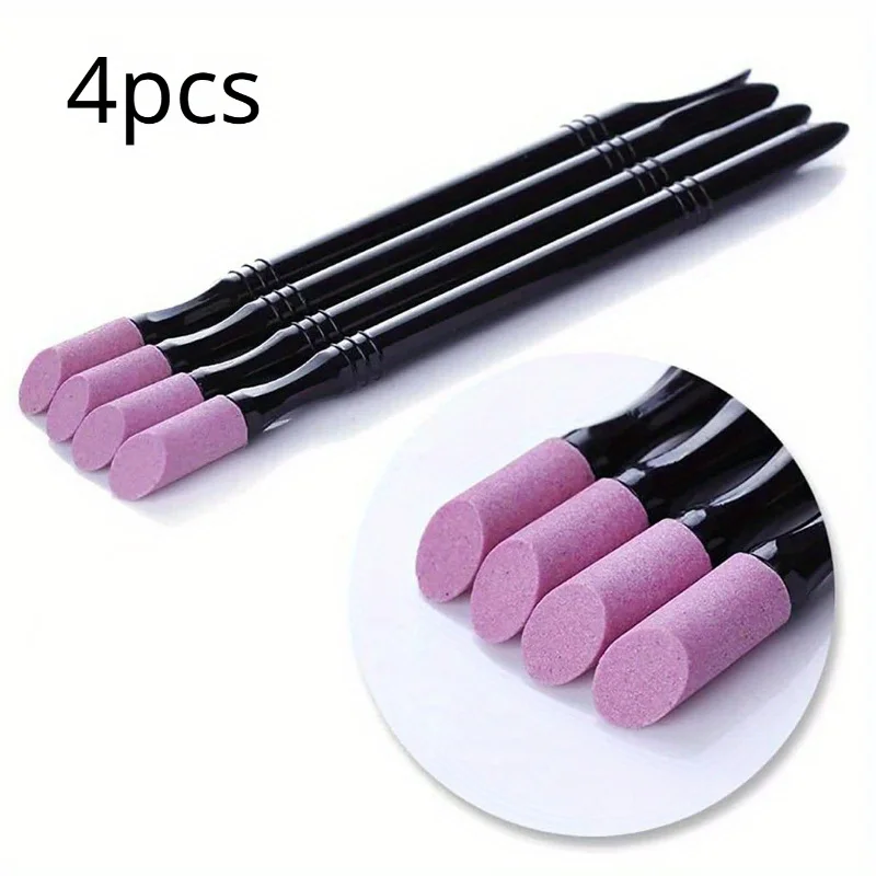 4PCS Nail Quartz Stone Scrub Pen Cuticle Remover Pusher Manicure Nail Care Tool Art Tool