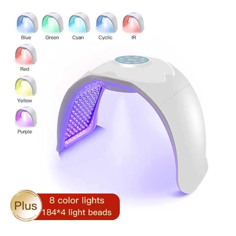 Máscara Facial Led PDT, fotones faciales de 8 colores, Lifting Facial, fototerapia, motor de vapor, SPA Facial, hidratante, espectrometercoldspray