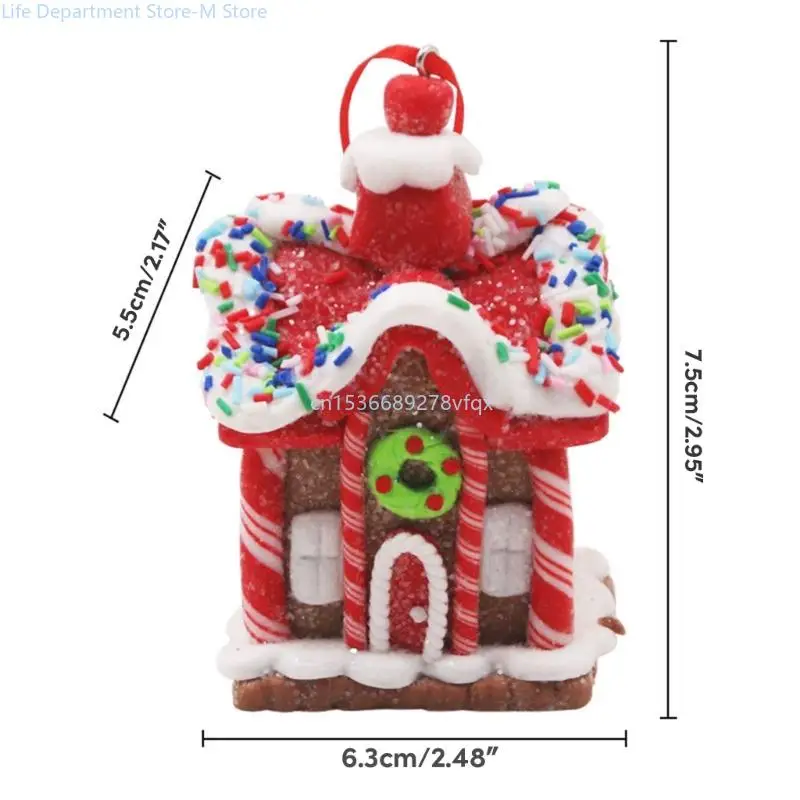 Kerst PVC Klei Peperkoek Huis Hangende Ornament Vakantie Decoratie