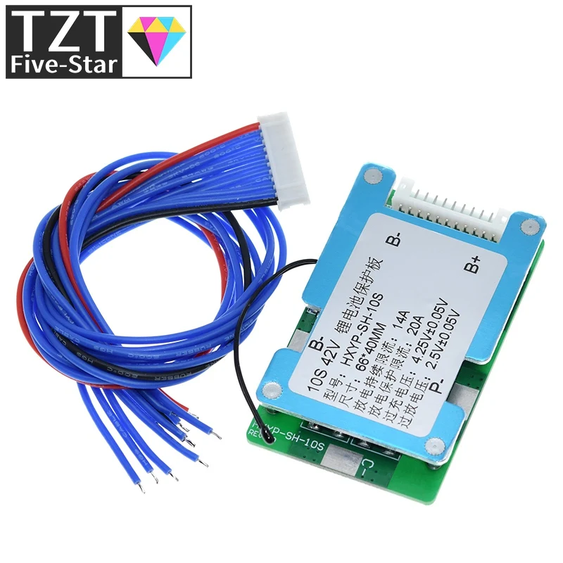 10S 42V 15A BMS Polymer Cell 18650 Lithium Battery Protection Board With Balance Built-in Temperature Control