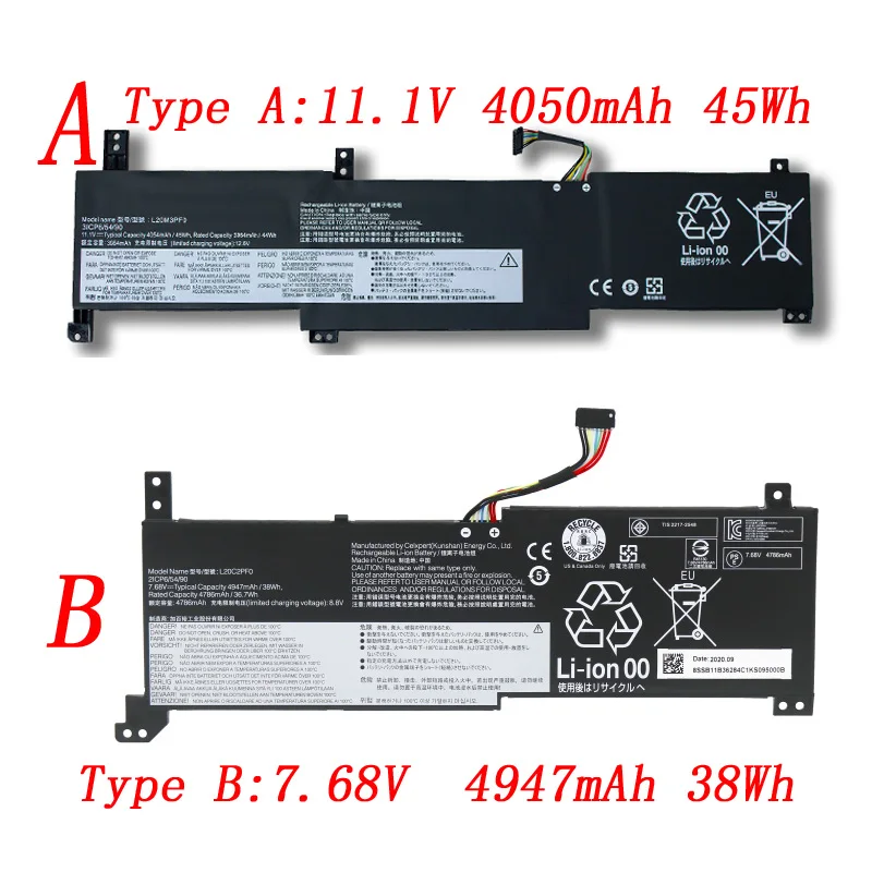 JC New L20L2PF0 L20C2PF0 L20M2PF0 L20L3PF0 L20C3PF0 L20M3PF0 Battery For Lenovo IdeaPad 3-14ALC6 Gen 6 V14 V15 V17 G2 ITL