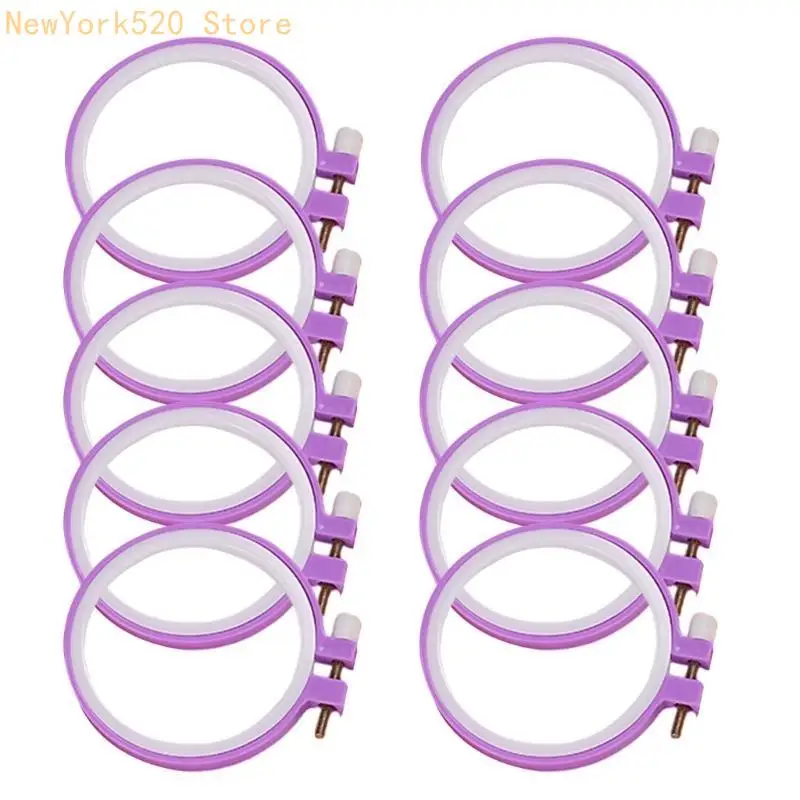 10 Pcs Embroidery Hoop Crosses Stitching Hoop Adjustable Embroidery Frame Round Embroidery Hoop for Craft Project N84C