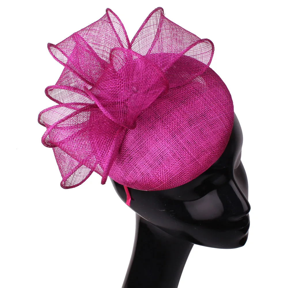 

4-Layer Nice Sinamay Church Hat Women Fascinator Hair Accessories For Women Elegant Race Cocktail Chapeau Cap Bride Chapeau Cap