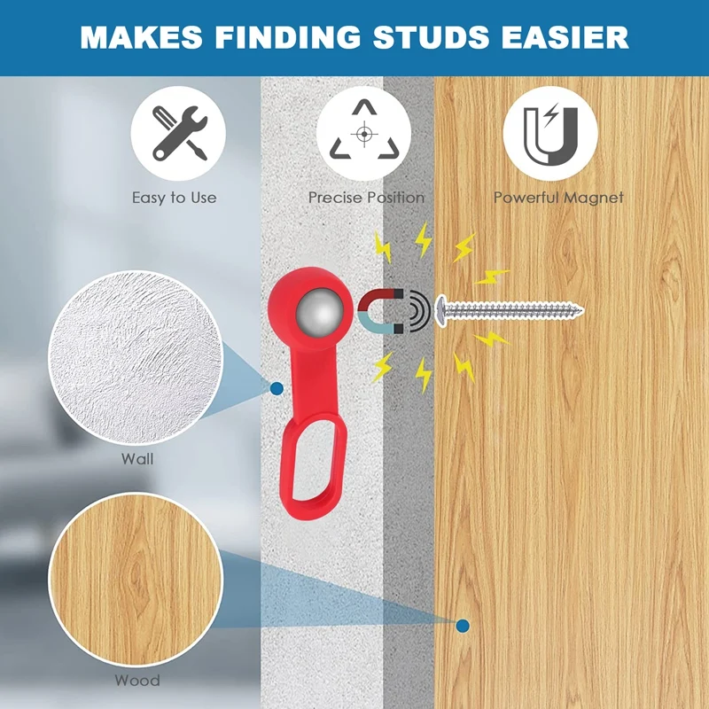 Stud Finder Wall Scanner, No Batteries Required Detect Metal Through 5/8 Inch Drywall, Wood Or 3/4 Inch Plywood Paneling