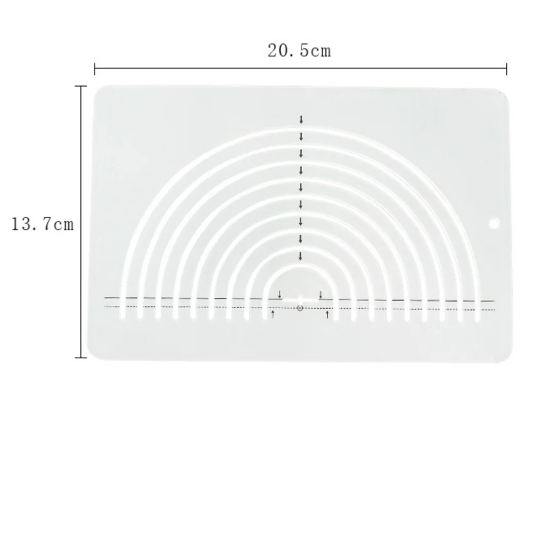 Acrylic DIY Sewing Ruler 1pc Quilting Ruler Shaped Hollow Quilting Template Half Round Positioning Ruler Half Round Cutting Rule