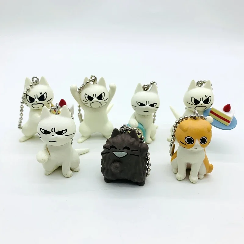 

QUALIA Japan Gashapon Keychain Anime Angry Toro Inoue The Cat Charm Figurine Capsule Toys Gacha Figure For Kids Gift