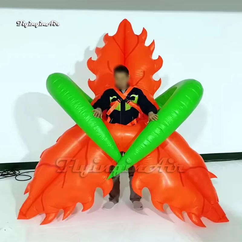 Attractive Parade Performance Wearable Inflatable Leaf Costume Walking Blow Up Plant Suit With Vines For Event Show