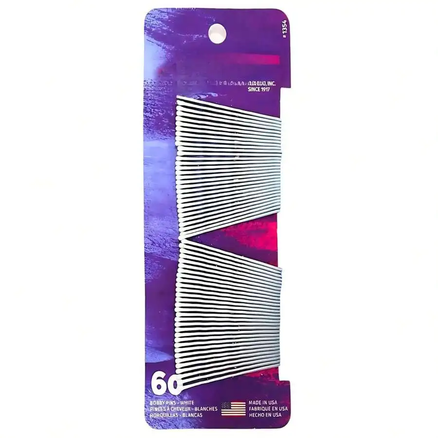 

White Bobby Pins 60 Count Crimped Hair Pins For Women Non Slip Hair Clips Bulk