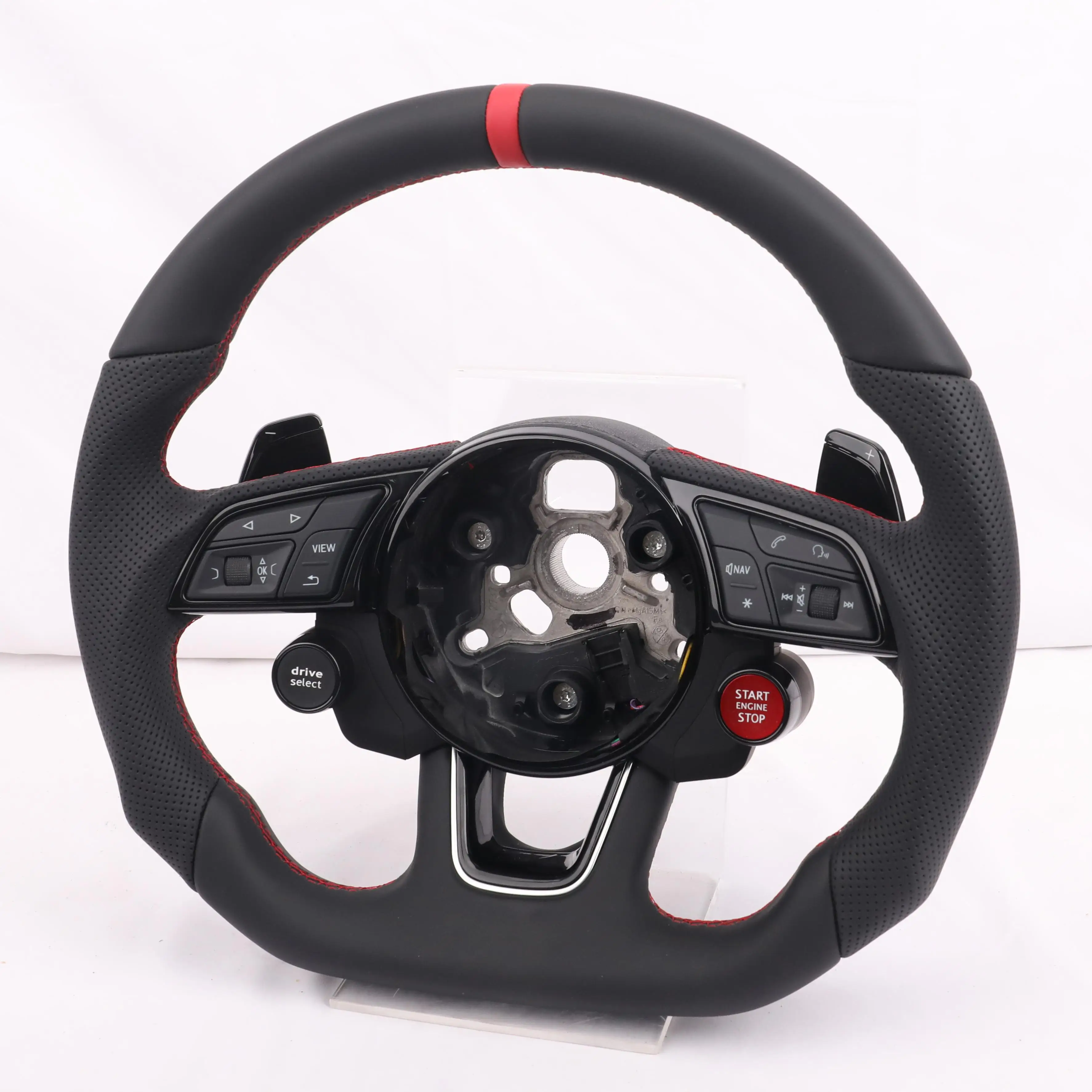 

With R8 Start Button & Drive Select Half Perforated Carbon Steering Wheel For A3 A4 A5 A6 C7 C8 Q3 Q5 Q7 4L SQ5 SQ8 TTRS
