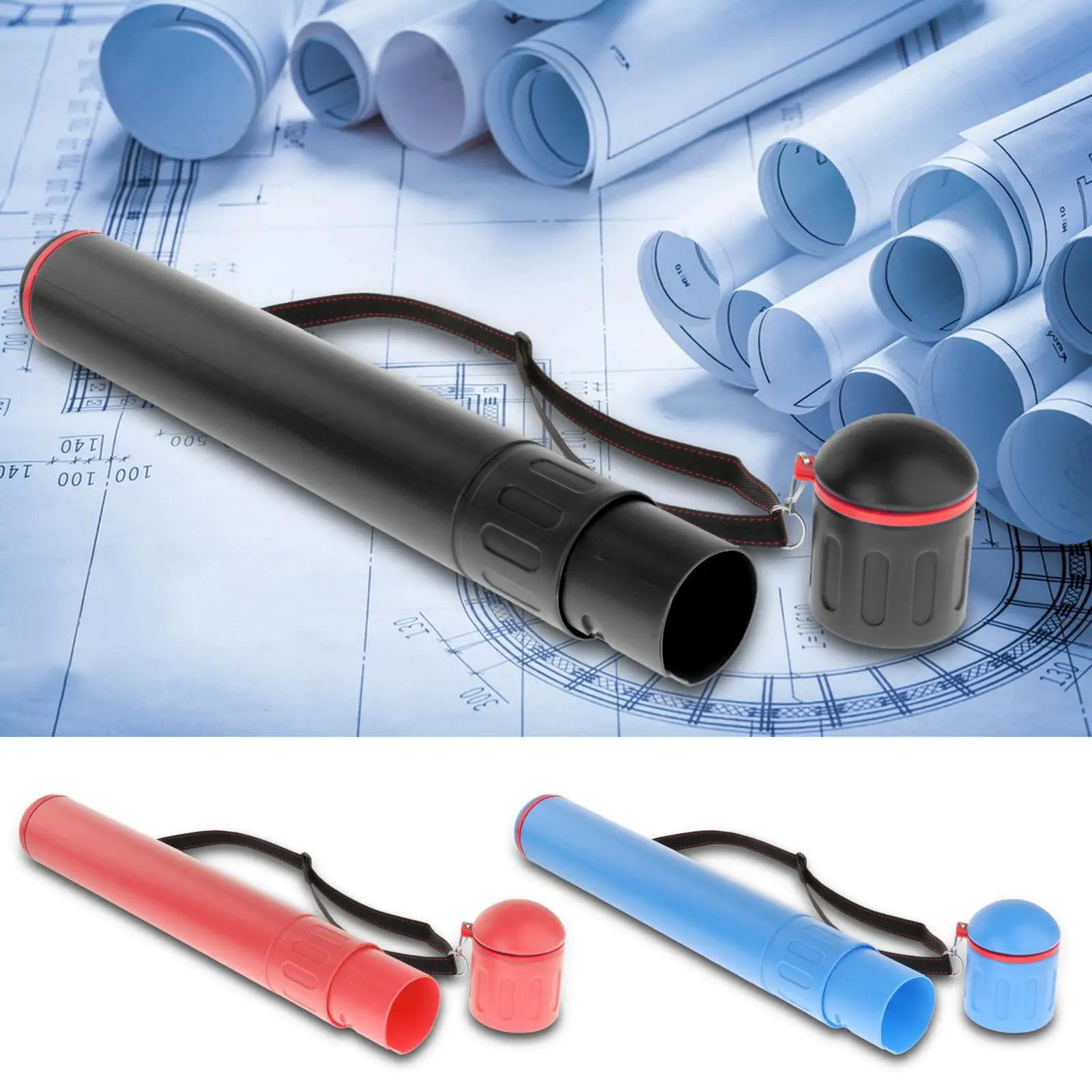 Tubo portaoggetti per poster di documenti con tracolla leggera per