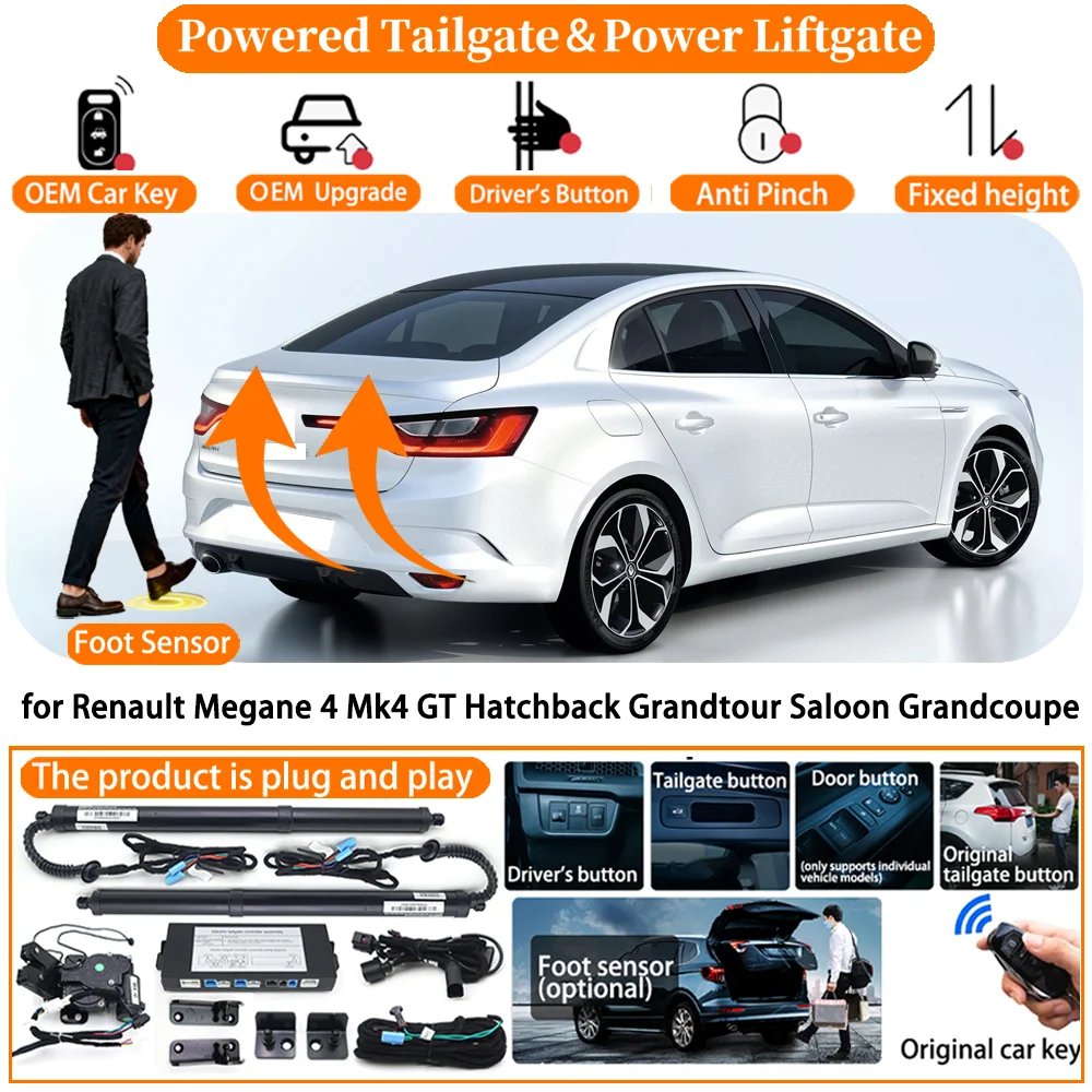 

Powered Tailgate for Renault Megane 4 Mk4 GT Hatchback Grandtour Saloon Grandcoupe Auto Electric Power Tailgate Tail Gate Lift