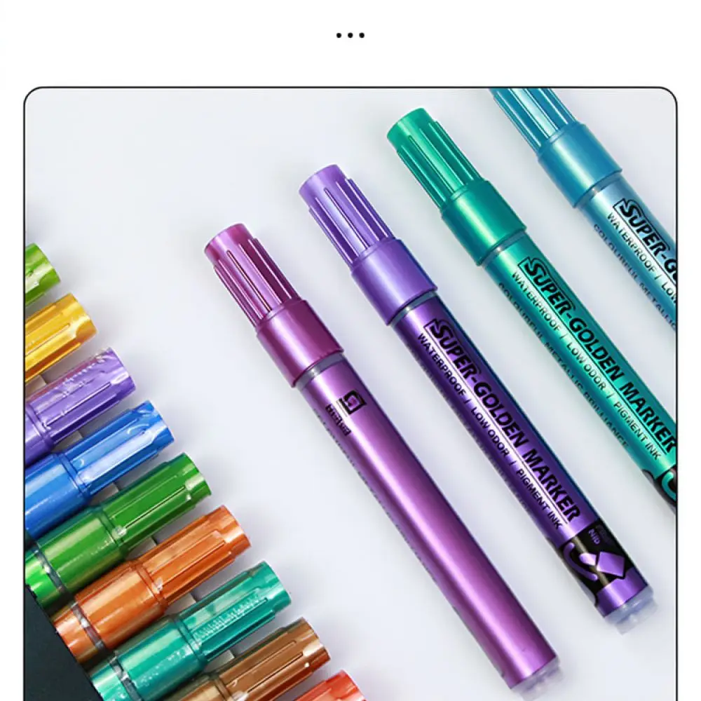 Premium Acrylic Metallic Paint Pens For Model Kit Hand Painted Details Art Sketching Supplies Plastic Wood Surfaces