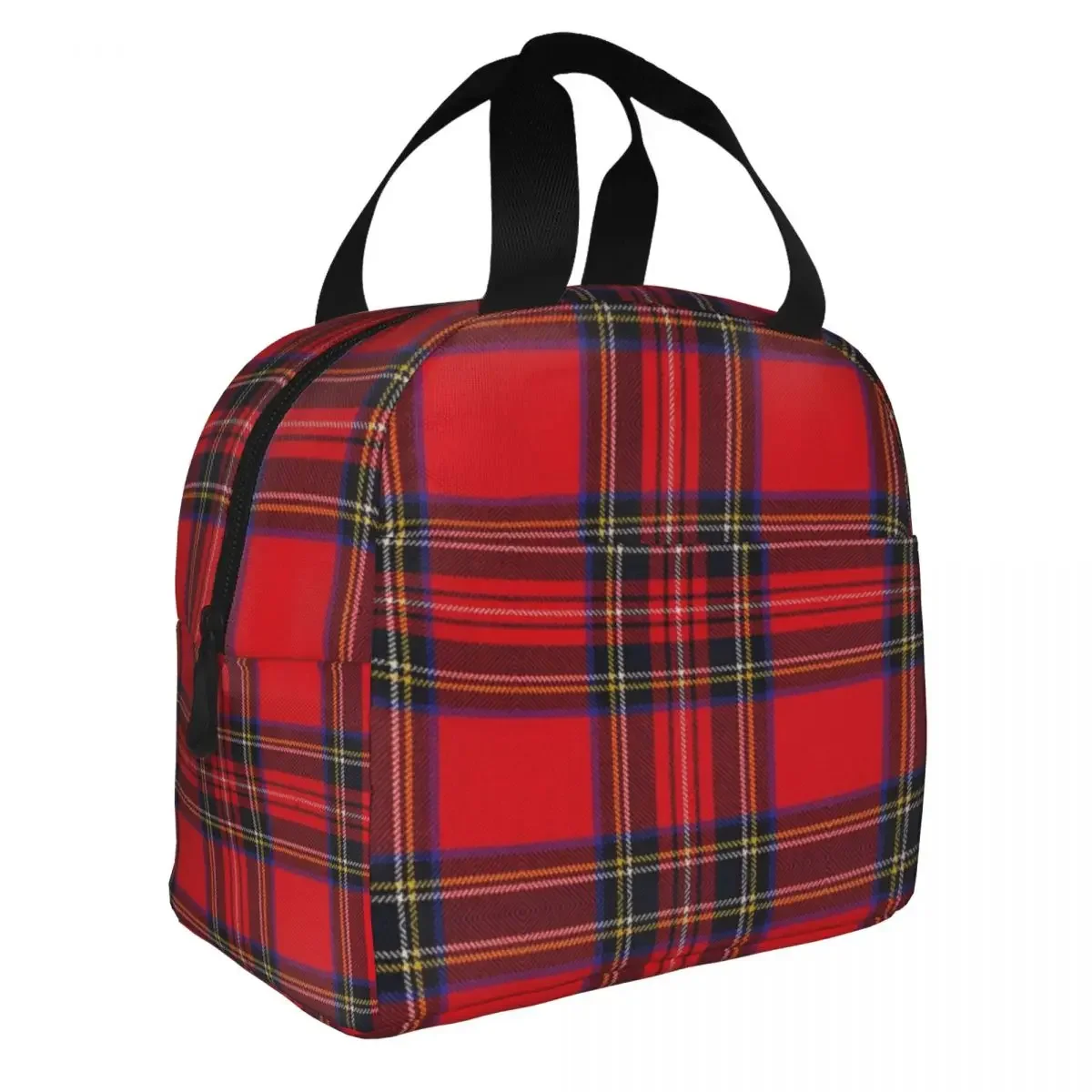 Christmas Royal Stewart Tartan Plaid Insulated Lunch Bag Cooler Bag Lunch Container Large Tote Lunch Box Food Bag Office Picnic