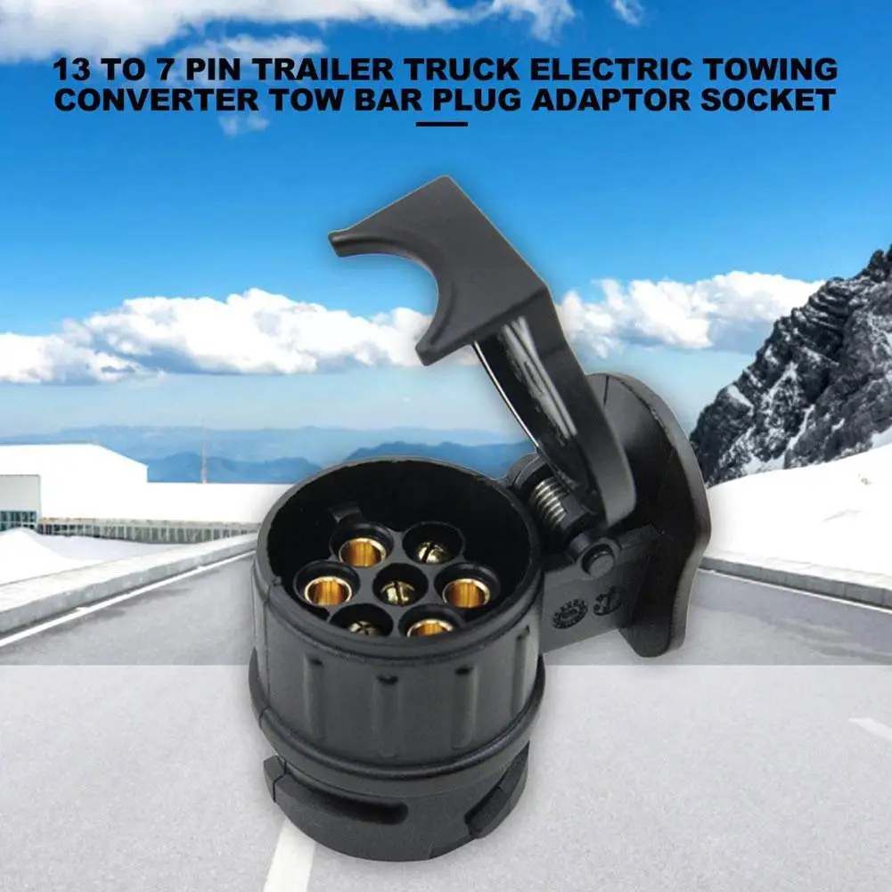 13 To 7 Pin Plug Adapter Trailer Connector Towbar Plugs Towing 12V Socket Waterproof Adapter Connector Protect