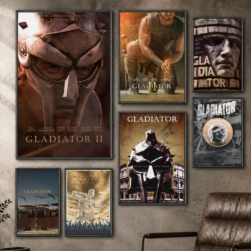 Movie Gladiator Ancient Warrior Epic Poster  PP Self Adhesive Home Garage Dorm Bar Wall Decor Aesthetic Retro Gift