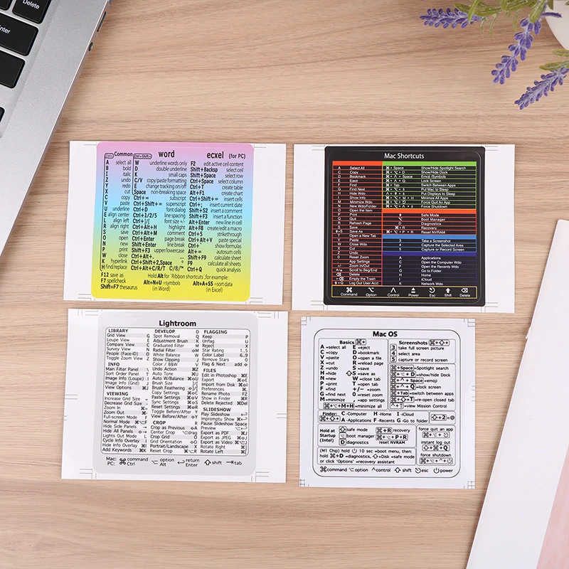 2Pcs Windows/Word Reference Keyboard Computer Shortcut Sticker Adhesive Removable Stickers For Quick Reference Keyboard Guide