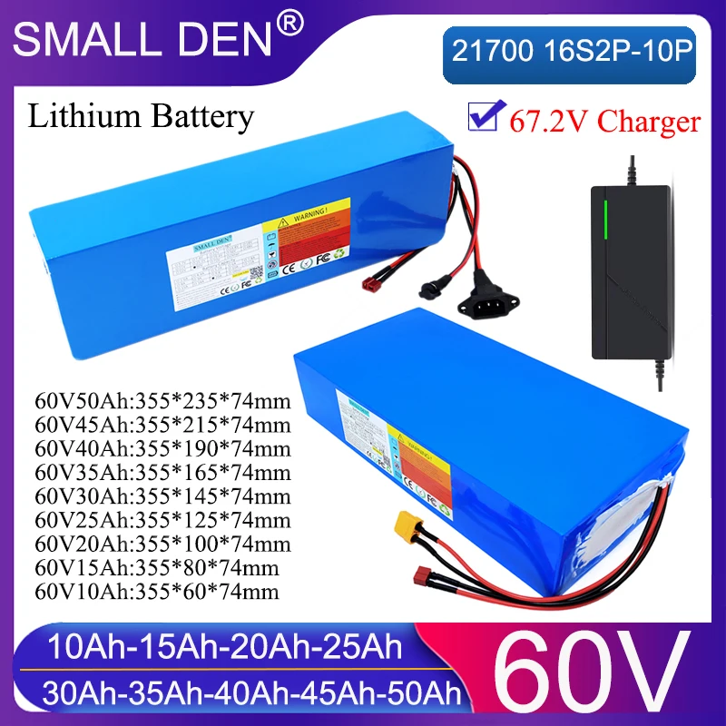 21700 NEW 60V 10Ah 20Ah 30Ah 35Ah 40Ah 50Ah Lithium battery pack 3000W High Power With BMS For 16S 67.2V E-motorcycle+67.2V Char