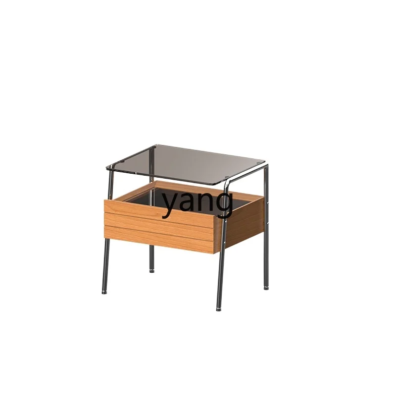 

LTT cherry wood side cabinet Nordic bedroom small apartment space saving household solid wood storage cabinet