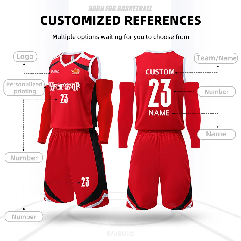 Basketball Jersey Customize Adult Kid Quick-drying Training Uniform Shirts Sleeveless Sportswear Tracksuit Sport Suit Clothing