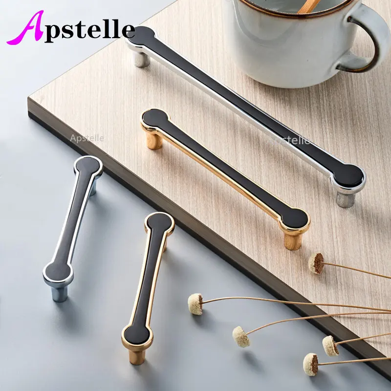 

Apstelle Zinc Alloy Cabinet Pulls Kitchen Door Drawer Knobs Light Luxury Modern Simple Handles Cupboard Handle for Furniture