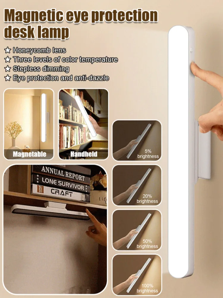 

Small desk lamp magnetic rechargeable makeup mirror cool shooting lamp study reading eye protection
