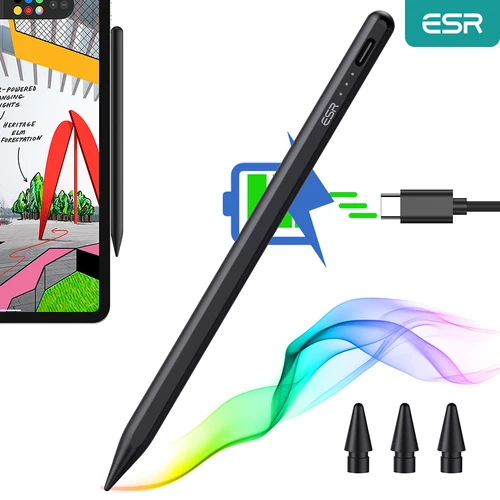 Imagen 1 del producto Lápiz óptico ESR para iPad de 9. a/10 a generación, lápiz para iPad con sensibilidad de inclinación para iPad Pro 2018-2022 12.9/11 Air 5/4 Mini 6/5