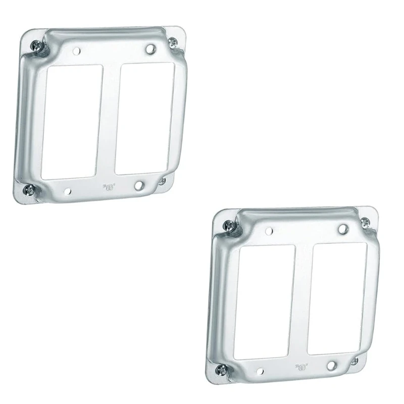 Silber GFCI Compatible Electrical Box Cover 4x4inch Metallplatten Pack von 2