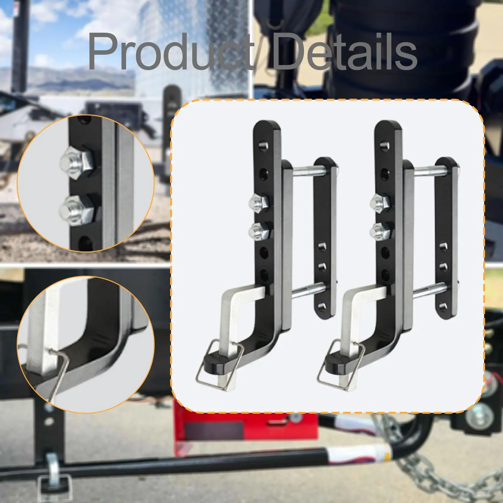 

Black Trailer Sway Bracket Weight Distribution Hitch Kit for Safe and Stable Trailer Towing