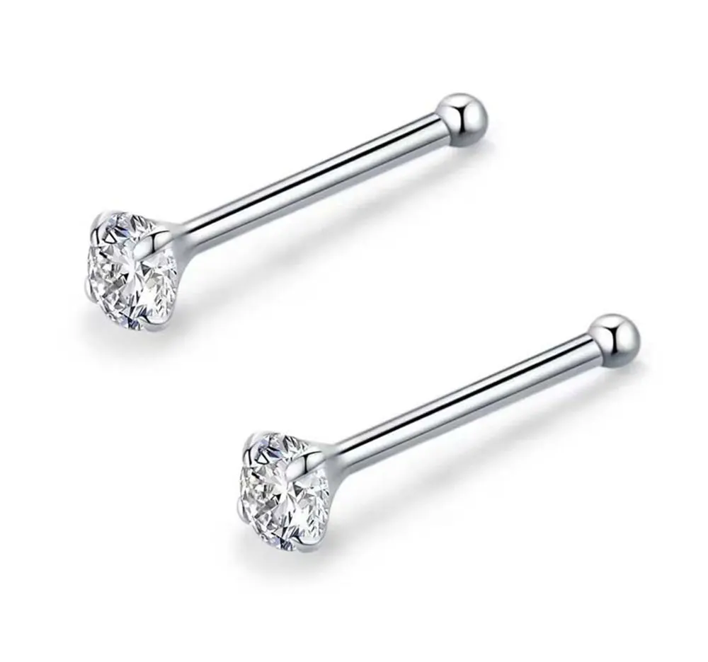 Stainless Steel Sexy Cubic Zircon Steptum Nose Stud Nose Stud Hooks Bar Pin Nose Rings Ear Cuff Body Piercing Women Jewellery