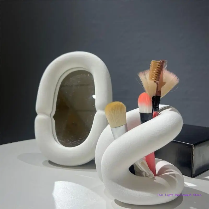 Bathroom Ceramic Toothbrush Holder Rope Knot Nordic Home Decoration Tooth Brush Holder Dressing Table Makeup Shelf