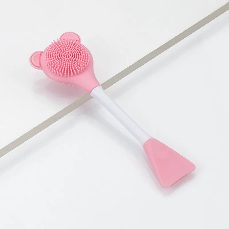 5 cepillos de limpieza facial de silicona de doble cabezal sin fragancia y sin alcohol: exfoliante y limpiador de poros para todo tipo de piel