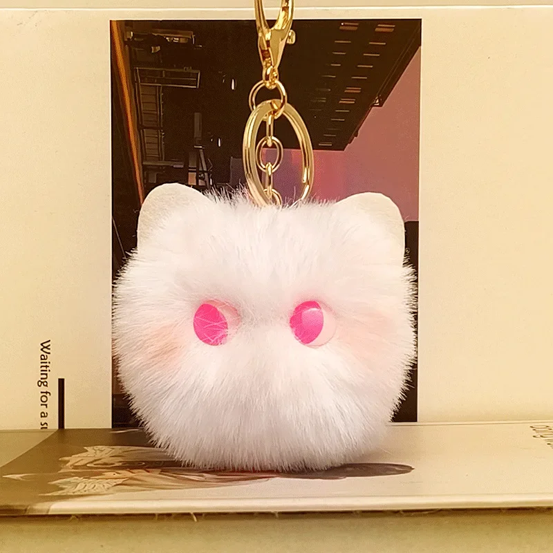 Kawaii Plush Cat Keychain Cartoon Doll Toy Pendant Keyring For Women Girls Bag Ornament Car Key Chain Children Gifts Accessories