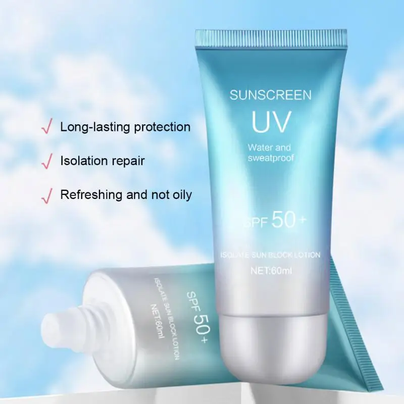 60ml Whitening Sunscreen Cream Protector Facial Sun Block SPF50+ Gel Isolation Lotion Cream Facial Bleaching Moisturizer Creams