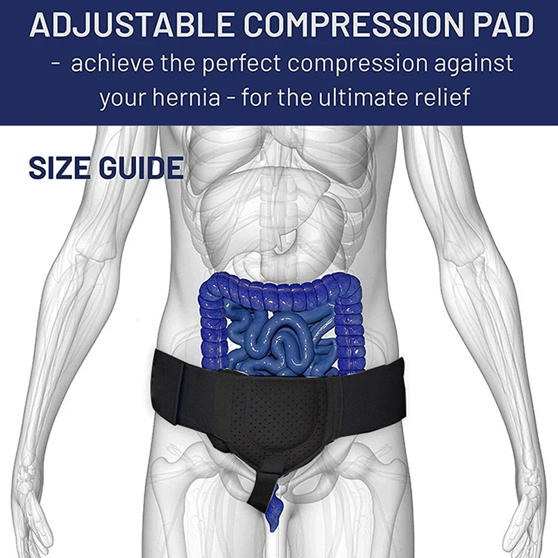 1PCS Hernia Belt Truss for Inguinal or Sports Hernia Support Brace Pain Relief Recovery Strap with 1 Removable Compression Pad