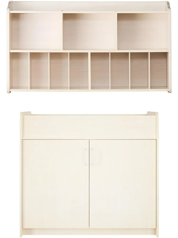 

Storage Organizer & Baby Changing Table, Diaper Shelf, Hanging Wall Mount, Diaper Dresser Station with 2 Built-in Storage