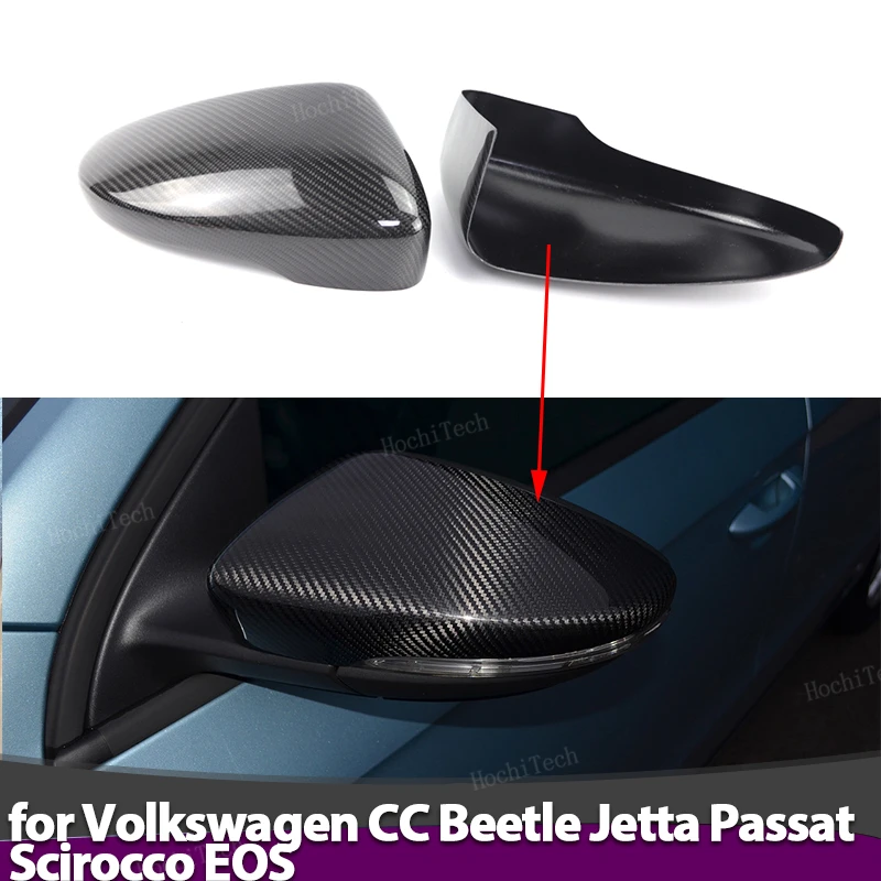 

Real Carbon Fiber Rearview Mirror cover Cap add-on sticker for VW Volkswagen Passat B7 Scirocco Beetle CC Eos JETTA MK6