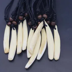12pcs Tibet Real Bone Tooth Horse Pendants Necklace Surfer Adjustable Fashion Women Men Amulet Jewelry Wholesale Free Shipping
