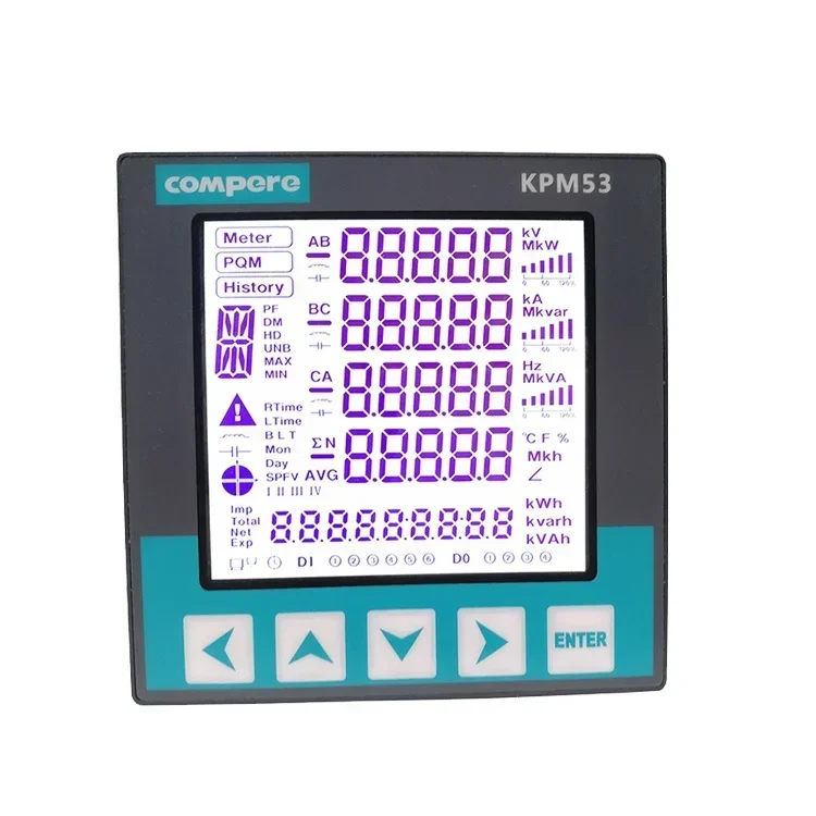 Analisador de energia inteligente de alta frequência, medidor de energia digital trifásico, 400Hz