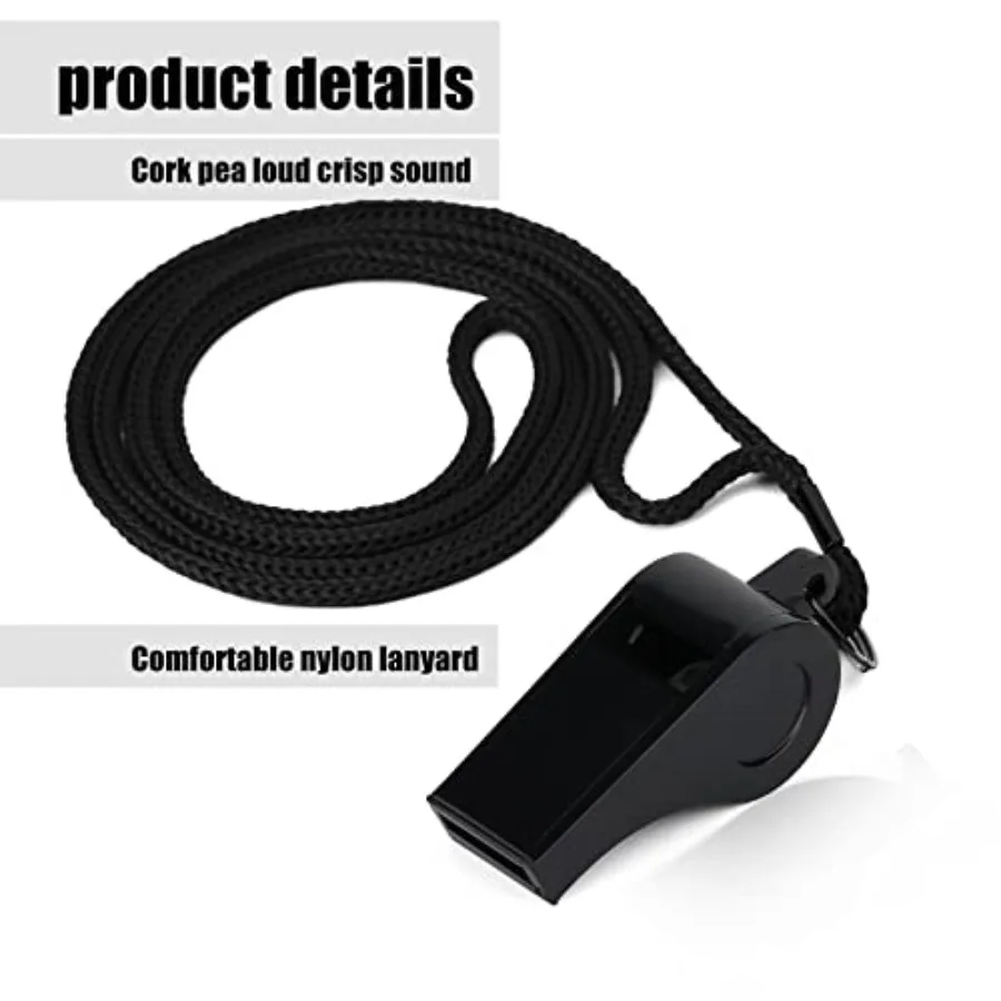 4 silbatos de plástico con cordón, silbato fuerte para supervivencia de emergencia, entrenamiento de profesores, entrenamiento de perros, negro, azul, rojo y verde