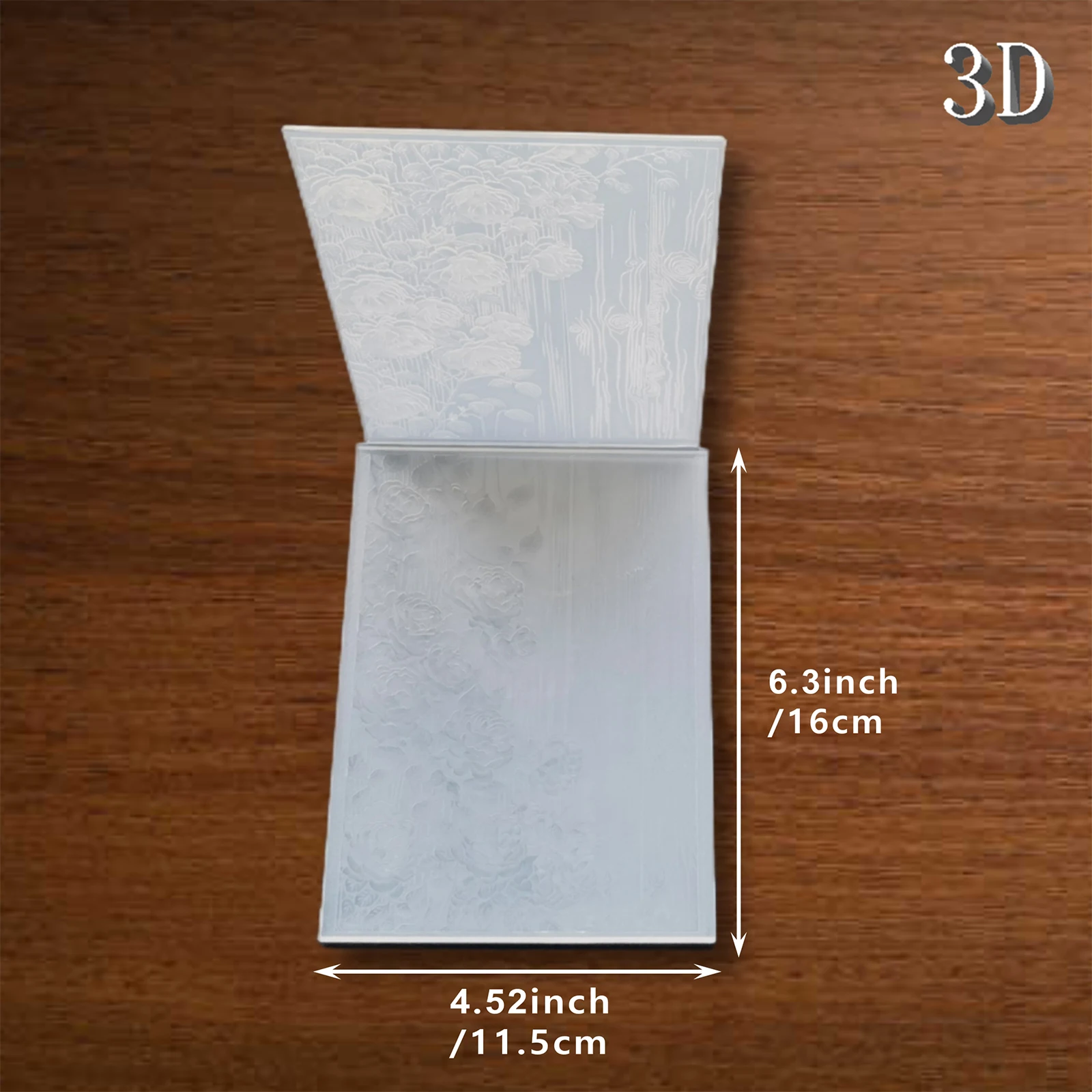 مجلد منقوش لخلفية الملمس الخشبي على شكل زهرة عتيقة - مشبك منقوش ثلاثي الأبعاد، قالب منقوش من البلاستيك مناسب جدًا لفياري #3