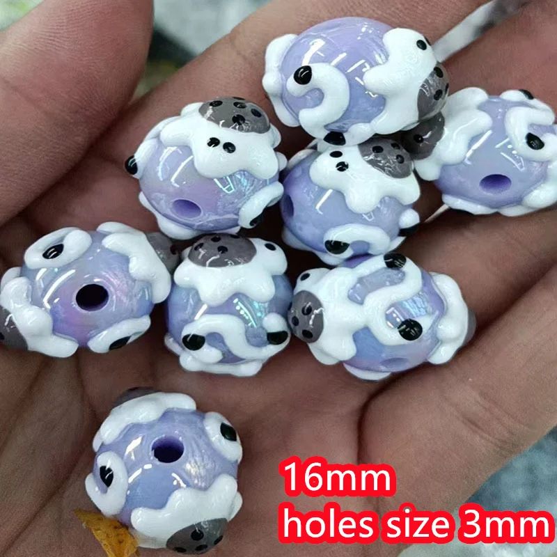 New style 50pcs/lot 16mm drop oil tortoise pattern print geometry rounds shape resin beads diy jewelry garment/pen accessory image 2